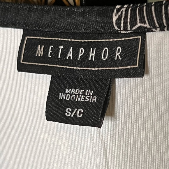 Metaphor Black Fit and Flare Dress with White Floral Design - Picture 4 of 5